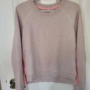 Lululemon Gray Sweatshirt with Pink Side Zippers